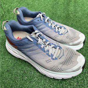 Hoka One One Womens Clifton 6 Size 9.5 Blue Gray Running Shoes pre-owned